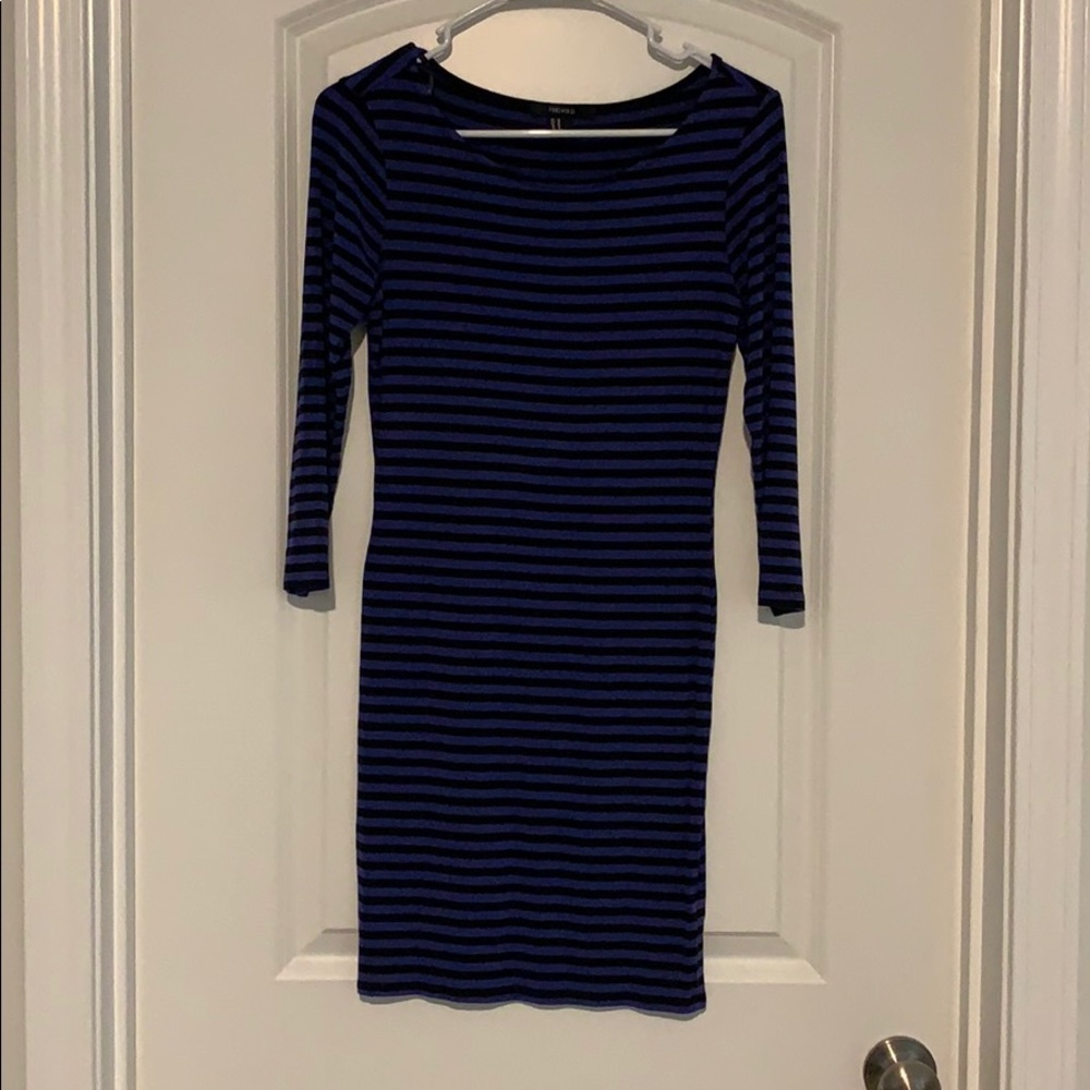 Forever21 Blue/Black Striped Dress